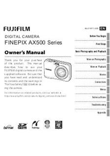 Fujifilm FinePix AX510 manual. Camera Instructions.